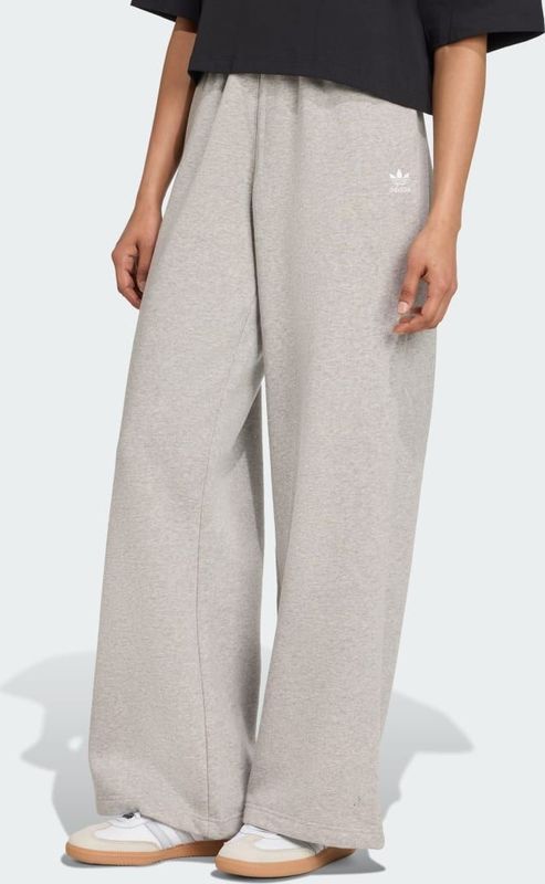 ADIDAS ORIGINALS - Essentials - Broek - Grijs Gemêleerd - Wide Leg - High Waist