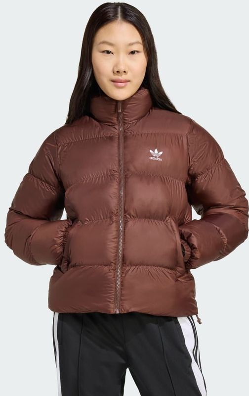 adidas - Adicolor Short Puffer Jack - Bruin - Winterjassen