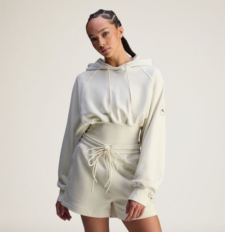 adidas - Cropped Hoodie - Beige - Sweater