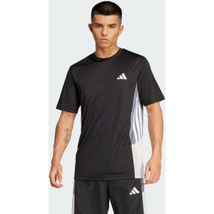 adidas - Train Essentials Seasonal Colorblock - T-shirt - Zwart