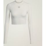 adidas - Lange Mouw Trainingstop - Beige - Dames - Crop Top