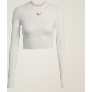 adidas - Lange Mouw Trainingstop - Beige - Dames - Crop Top