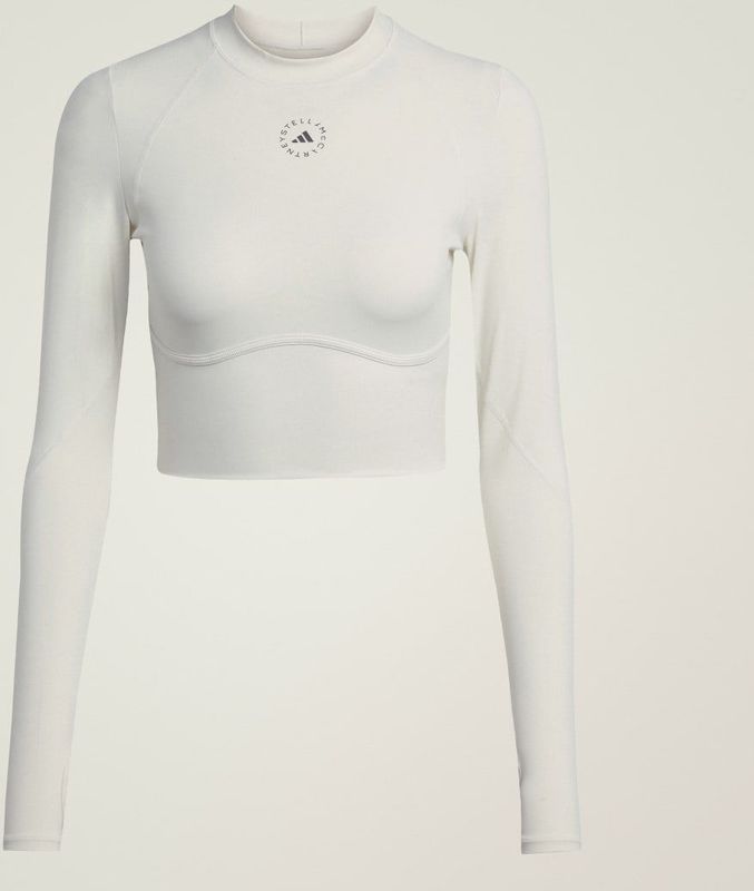 adidas - Lange Mouw Trainingstop - Beige - Dames - Crop Top