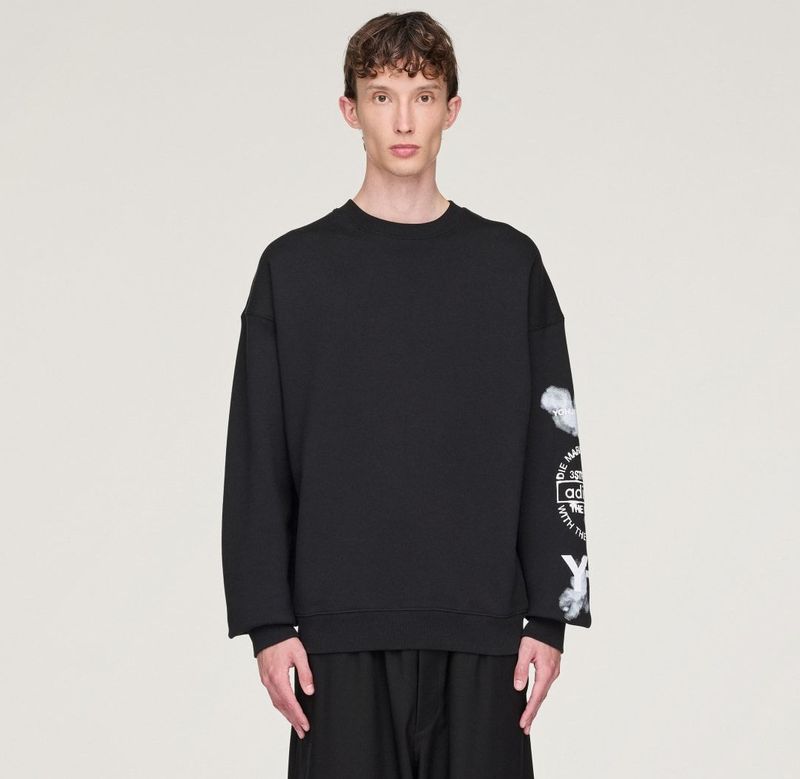Y-3 - Graphic Crew Sweatshirt - Grijs - Sweater