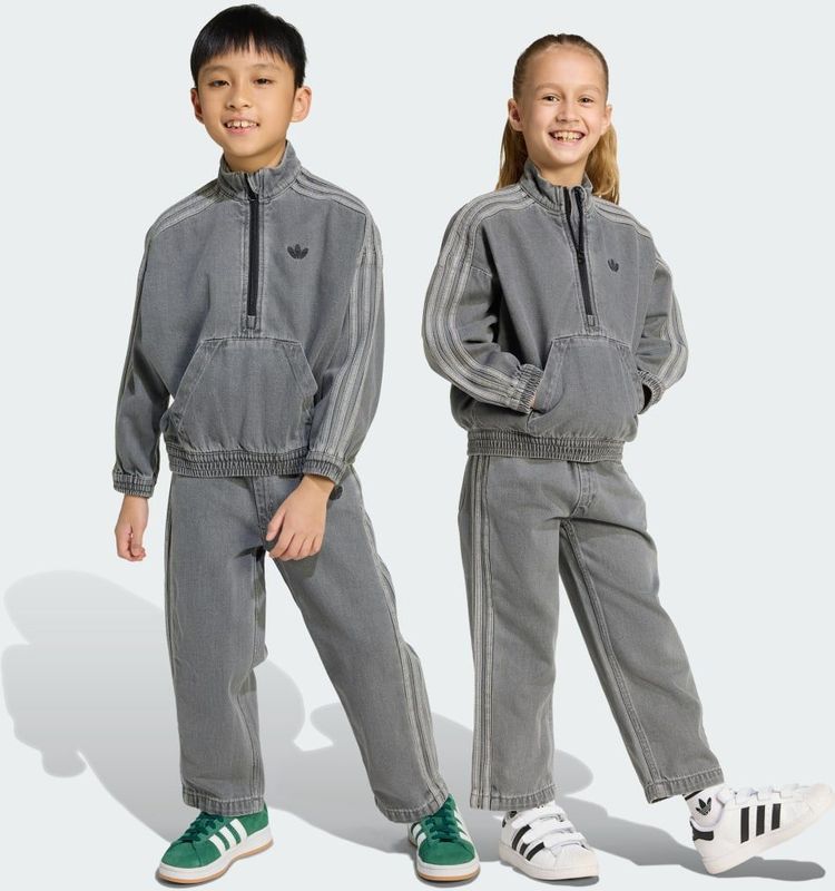adidas - Denim Crew Set - Trainingspakken - Grijs - Peuter