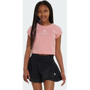 ADIDAS SPORTSWEAR - Functioneel Shirt - Rosa/Wit - Kwartmouw - Normale Pasvorm