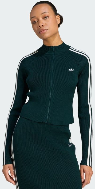 ADIDAS ORIGINALS - Adicolor - Gebreid Vest - Donkergroen - Ritssluiting
