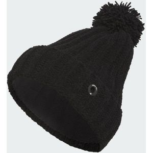 Chenille Cable-Knit Pom Beanie