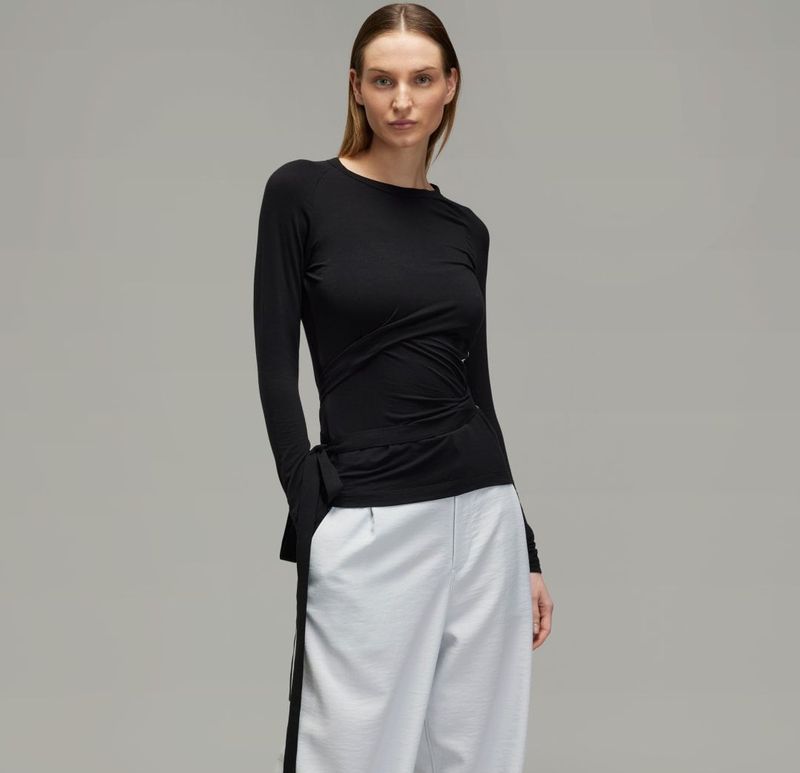 Y-3 - Tops - Zwart - Decoratieve Afwerking - Aansluitende Pasvorm - Lange Mouwen