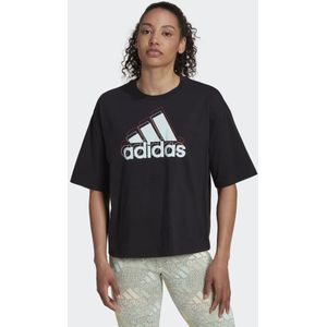 Essentials Multi-Colored Logo Loose Fit Cropped T-shirt