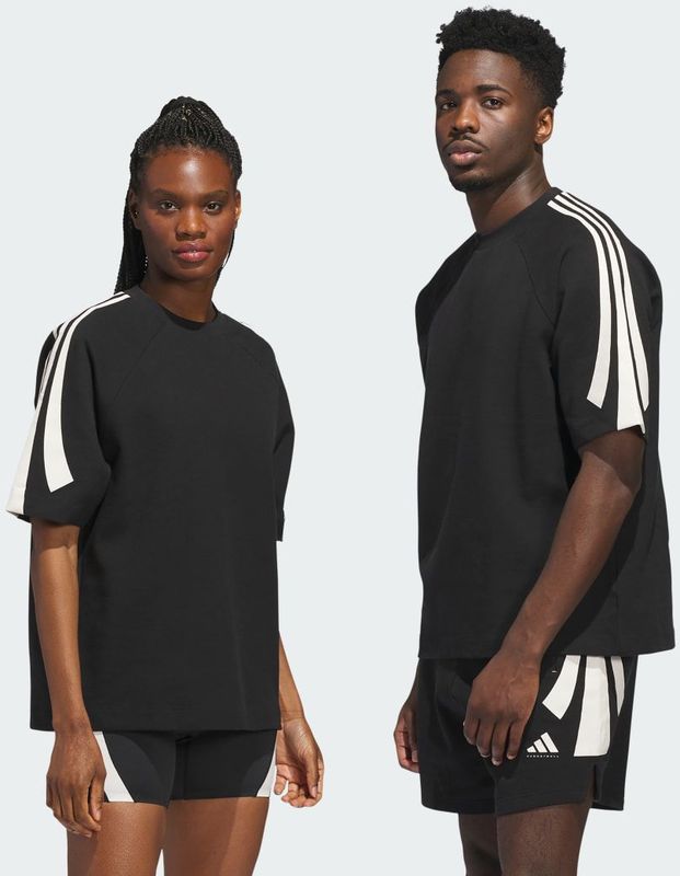 adidas - Basketball Sweatshirt - Zwart - Korte Mouwen - Uniseks