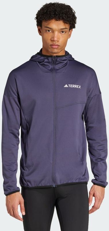 adidas - TERREX - Fleece-jas - Violetblauw - Met Hoge Stormkraag