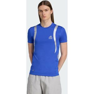 ADIDAS ORIGINALS - Archive - T-shirt - Blauw - Ronde Hals - Slanke Pasvorm