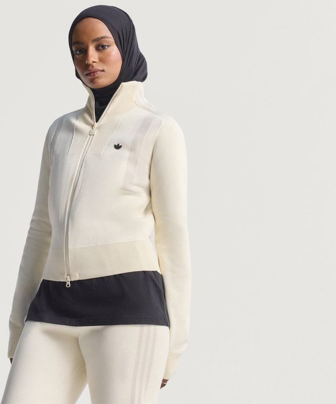 adidas - Knitted Sportjack - Wit - Vesten