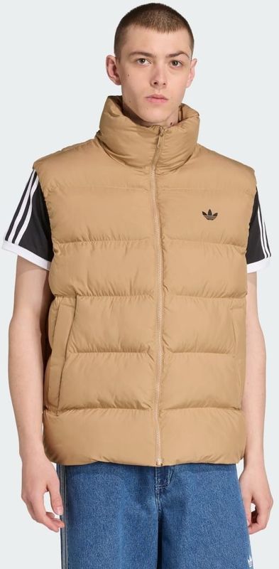 ADIDAS ORIGINALS - Tonal Puffer - Bodywarmer - Lichtbruin - Zwart