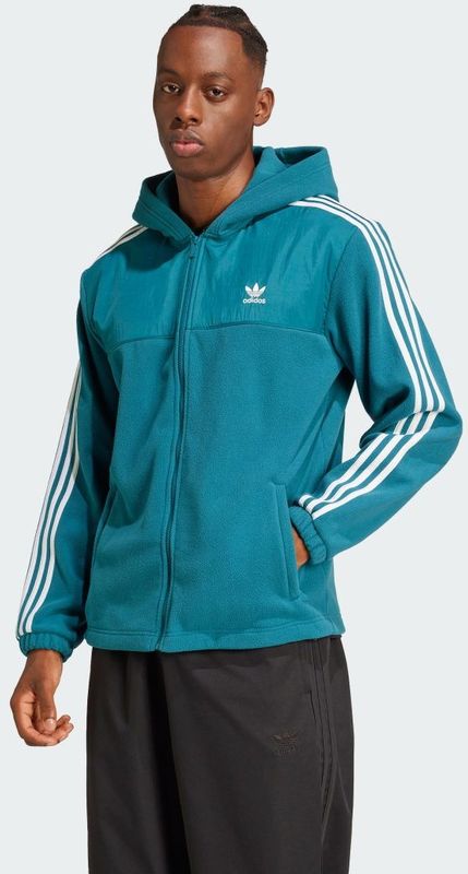 Adicolor - 3-Stripes Teddy Fleece Hoodie - Turquoise