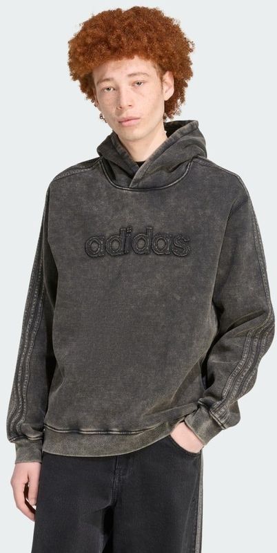 adidas - WASHED HOODIE - Zwart - Hoodie