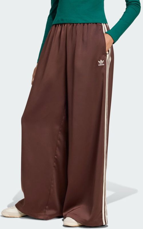 adidas - Adicolor Satin Wide Leg Joggers - Sportbroek - Zwart