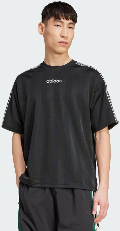 adidas - 90s Stripe - Sportshirt - Zwart - Jacquardstof
