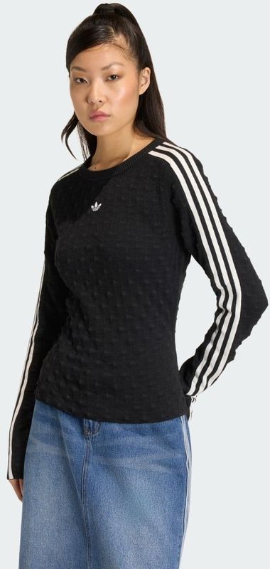 ADIDAS ORIGINALS SLIM SOLID SPIKE KNIT SWEATSHIRT