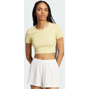 adidas - Essentials Ribbed Tee - Geel - Katoen