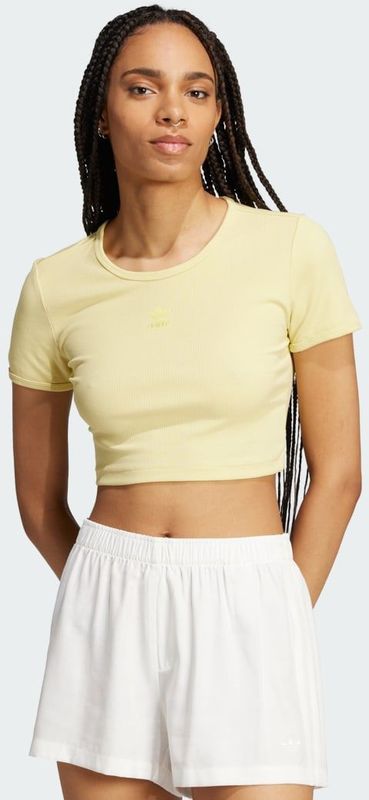 adidas - Essentials Ribbed Tee - Geel - Katoen