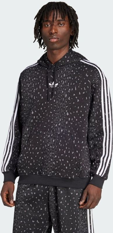 adidas - Leo All Over Print - Hoodie - Zwart - Katoen