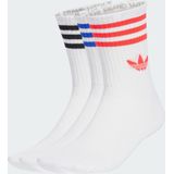 Adidas Mid Cut Crew Sokken - Wit - Katoenmix - Set van 3 Paar