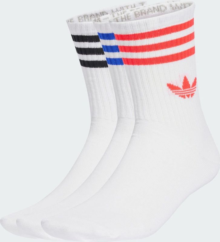 Adidas Mid Cut Crew Sokken - Wit - Katoenmix - Set van 3 Paar