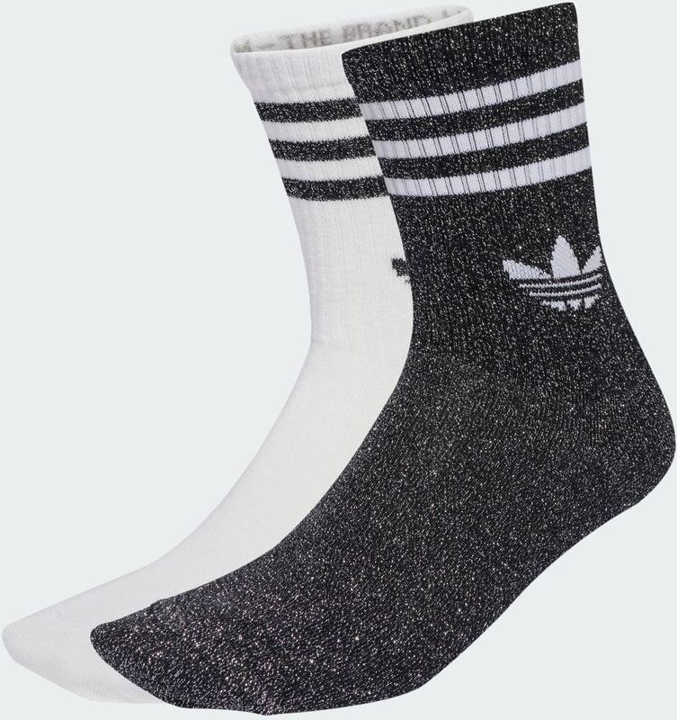 adidas - 3-Stripes Glitter - Kniekousen - Zwart - 2 Paar