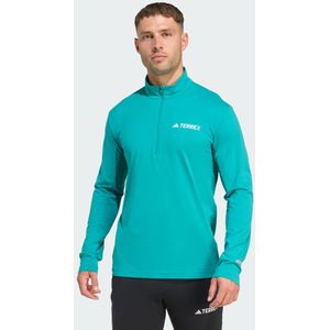 ADIDAS - Xperior - Functioneel Shirt - Aqua/Wit - Lange Mouw