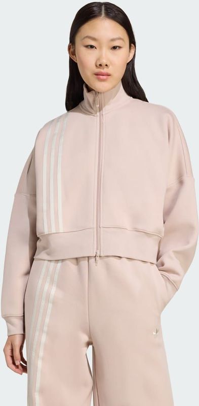 ADIDAS ORIGINALS - Sweatvest - Lichtbruin - Zijdelingse Strepen - Ritssluiting