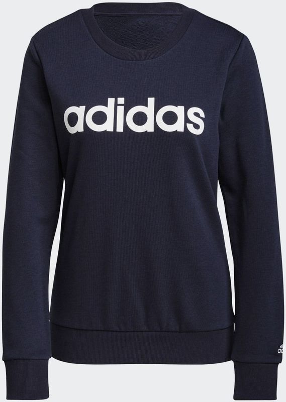 Adidas - Linear Ft Sweatshirt - Sweatshirt - Grijs - 53% Katoen, 36% Gerecycled Polyester, 11% Viscose