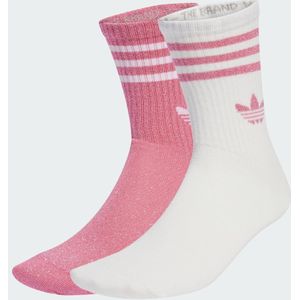 adidas - 3-Stripes Glitter Crew Socks - Zwart - 2 Paar