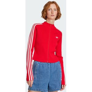 adidas Originals - Adicolor 3-Stripes Slim Knit - Cardigan - Rood - Dames
