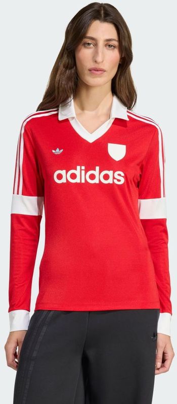 ADIDAS ORIGINALS - Graphic Football Long Sleeve - Sportshirt - Knalrood / Wit