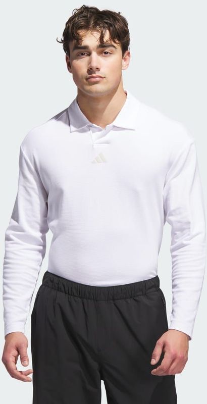 Beyond - Long Sleeve Loose Fit Polo Shirt - Wit
