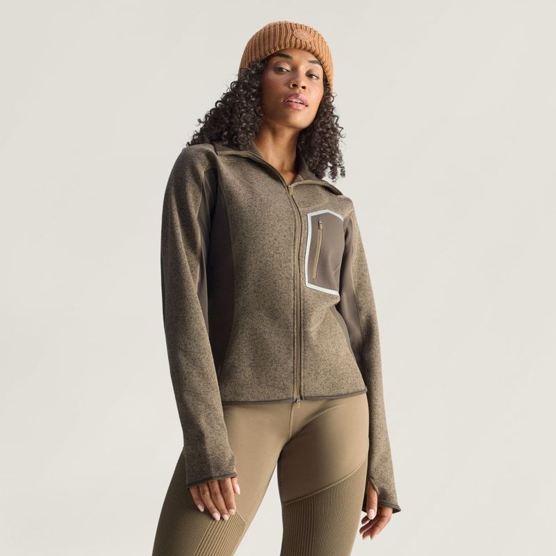 adidas BY STELLA MCCARTNEY - Functionele Fleece Jas - Bruin - Gerecycled Materiaal