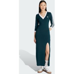 Adidas - Adicolor Classics 3 Stripes - Maxi Jurk - Zwart - 93% Katoen, Slim Fit