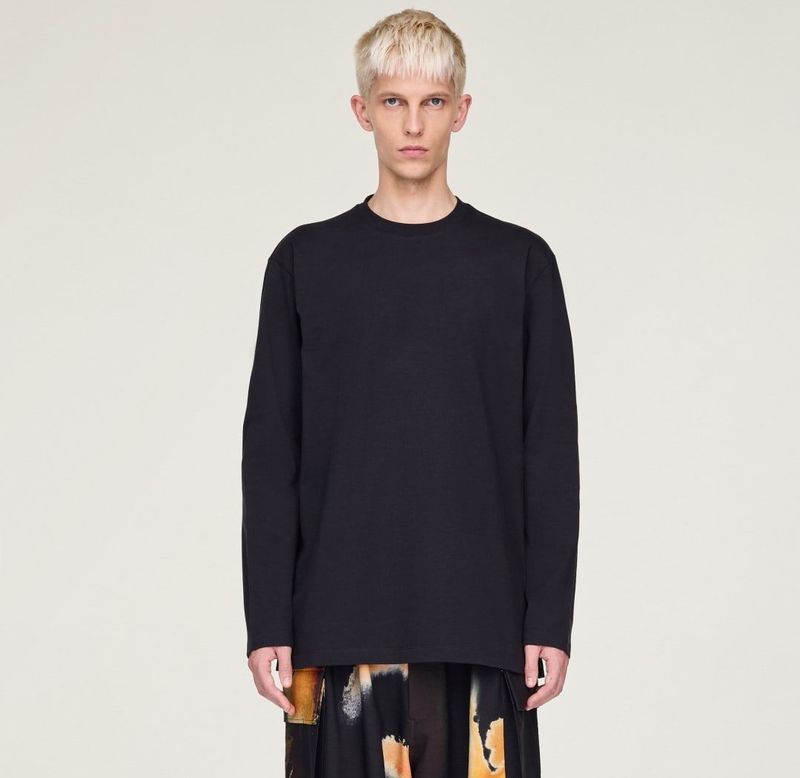 Y-3 - Longsleeve Top - Blauw - Katoen