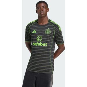 adidas - Celtic 2025/26 - Sportshirt - Zwart - Neongroene Krijtstrepen