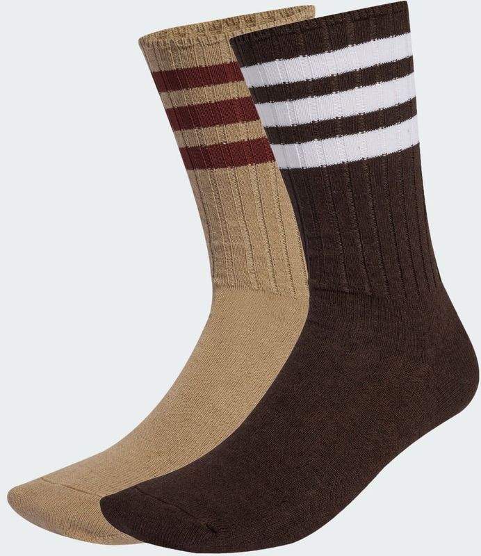 adidas - Ribbed Crew Socks - Bruin - 2-Pack - Sportsokken
