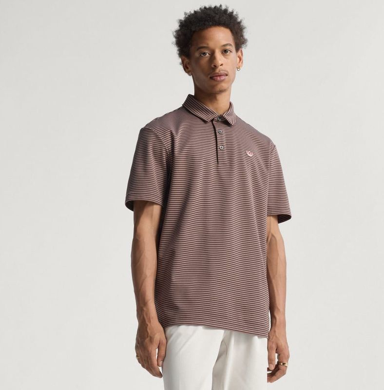 ADIDAS PERFORMANCE - Originals Stripe Pique - Functioneel Shirt - Bruin - Kwartmouw