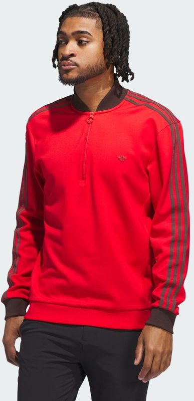 ADIDAS PERFORMANCE - Originals 3-Stripes 1/4 Zip - Sportsweatshirt - Knalrood / Zwart