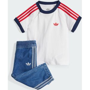 Adidas - Denim Tee Set - T-shirt - Blauw - Katoen