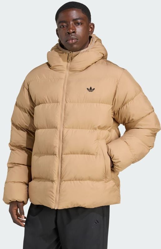 adidas Originals - Tonal Hooded Puffer Jacket - Gewatteerde Jas - Beige - Heren