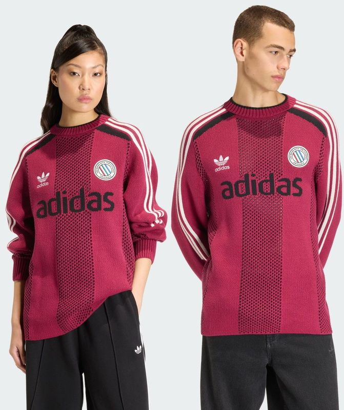 Adidas - Adicolor Blokecore - Pullover - Bordeaux - Lichtgewicht - Uniseks - Lange Mouwen