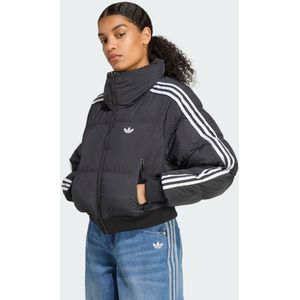adidas - Originals 3-Stripes Cropped Padded Jacket - Zwart - Dames