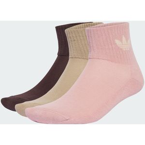 Adidas - Ankle 3 Pack - Enkelsokken - Roze - 78% Katoen, Deels Gevoerd, Set van 3 Paar