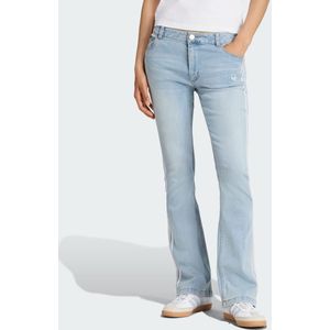 adidas Originals - Flared Jeans - Blauw - Dames - Wijd Uitlopende Broekspijpen